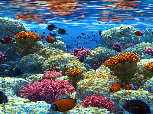 Coral Reef in Sea created with Generative AI Technology