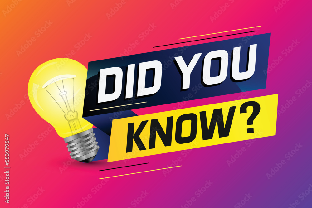 Did you know ? word concept vector illustration with Lamp and 3d style Did you know ? word concept vector illustration with Lamp and 3d style