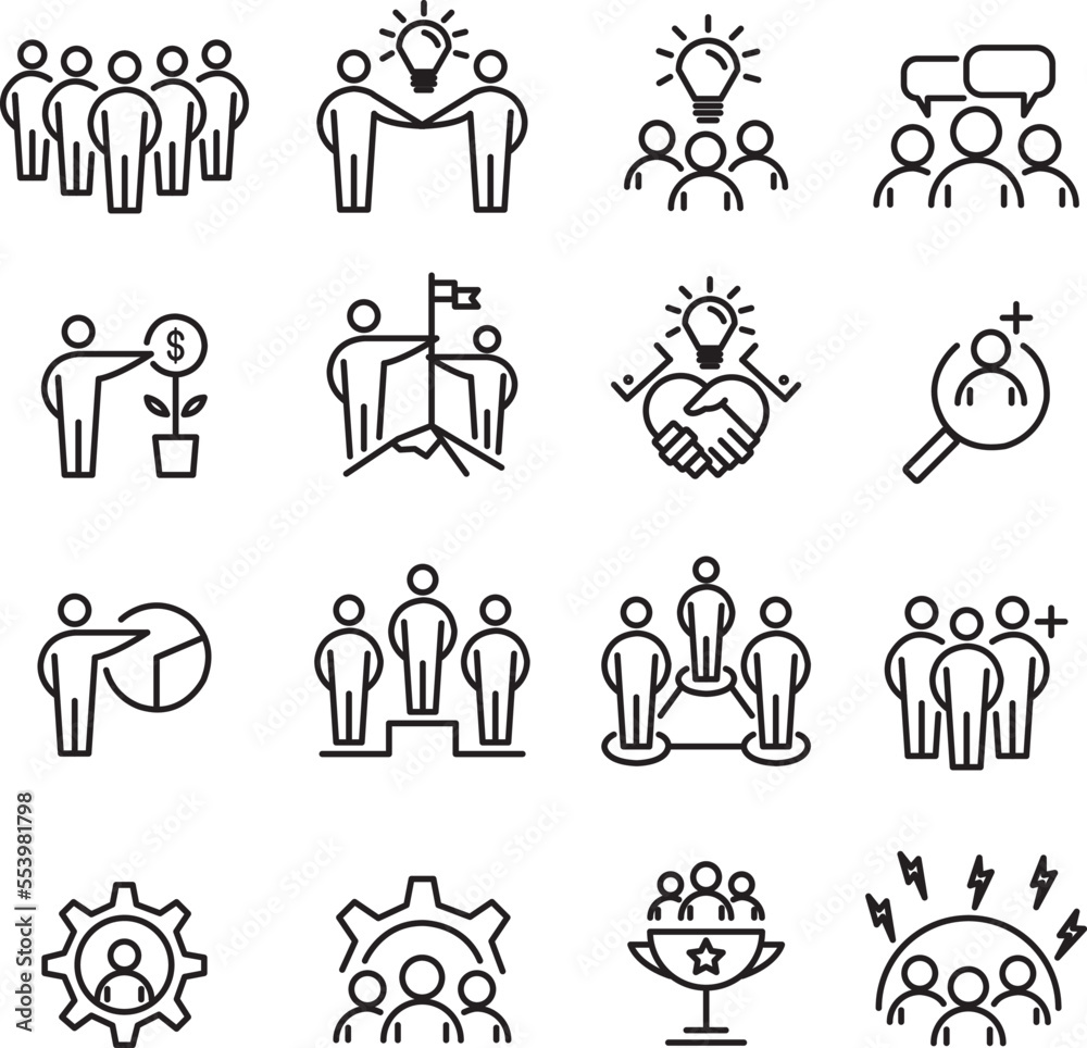 Business and Finance Web Icon Set - outline icons collection, vector Business and Finance Web Icon Set - outline icons collection, vector