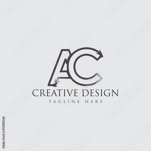 	
AC a c Letters logo design with leaves on branches around. Vector Illustration with A and C letters.