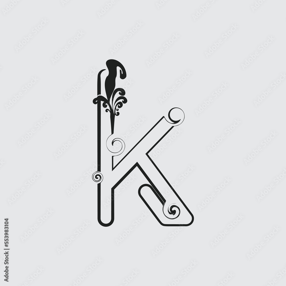 Creative K letter flower vector design.
Creative K letter flower vector design.