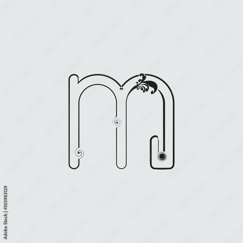 Creative M letter flower vector design.
Creative M letter flower vector design.