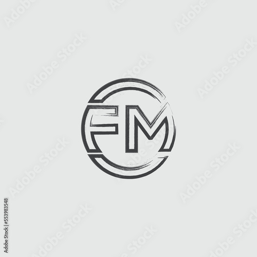 Creative brush CM letter logo.