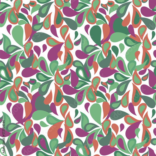 Repeating seamless Paisley Pattern  vector  abstract design  green purple colours. 