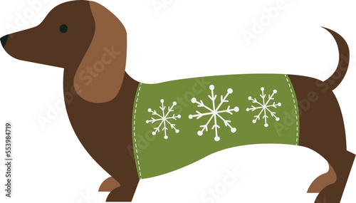 Christmas Dachshund, Doxie, ugly sweater, Dog