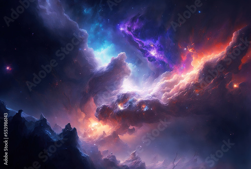 galaxy nebula sky. Generative AI