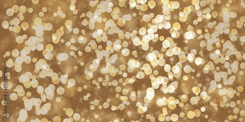 Gold Christmas background with bokeh lights	
