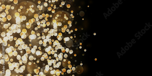 Golden (Christmas, New Year) Glitter Lights Defocused Background
