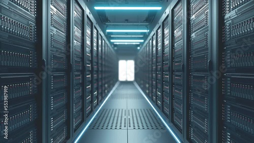 IT engineering, rack servers in the modern data center.