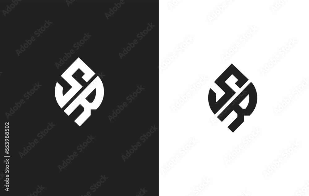 Modern monogram sr logo or initial letter sr logo design template Stock ...