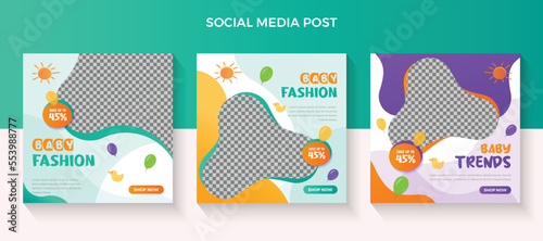 kids fashion sale social media post and New Baby fashion sale fashion template, kids post,social media banner, social post, social template, sale banner,  baby post, promotion banner, baby fashion,