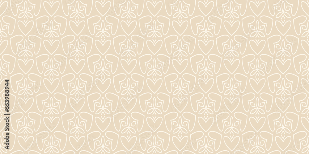 Background pattern with decorative floral ornament on a beige background. Seamless pattern, texture. Vector illustration Background pattern with decorative floral ornament on a beige background. Seamless pattern, texture. Vector illustration