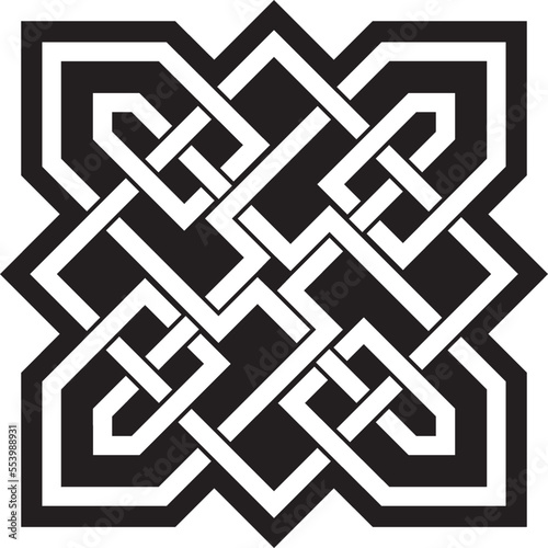 Vector black monochrome Celtic knot. Ornament of ancient European peoples. The sign and symbol of the Irish, Scots, Britons, Franks..