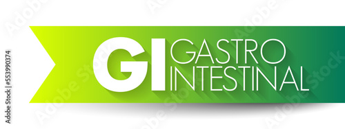 GI - Gastrointestinal acronym, medical concept background