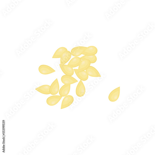Sesame seeds. Vector illustration in the flat style on a white background.