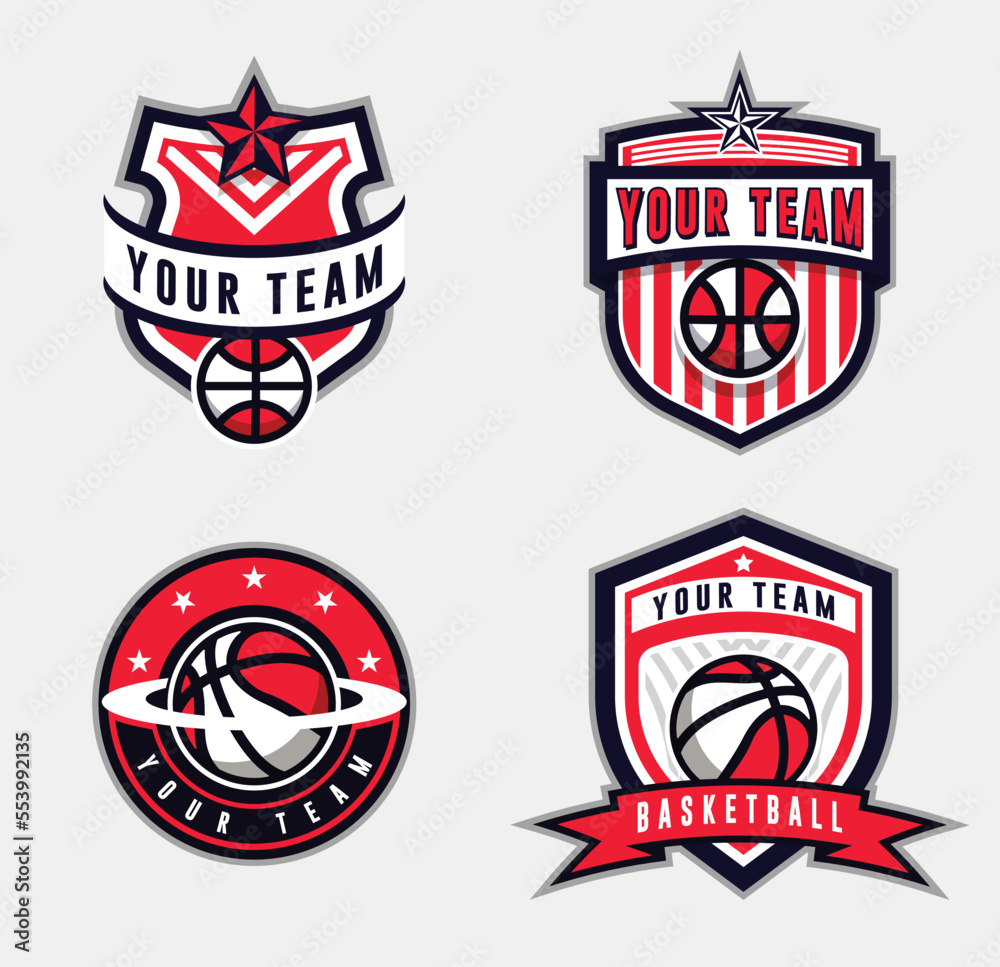 Basketball team logo emblem, patch, sports logo shield