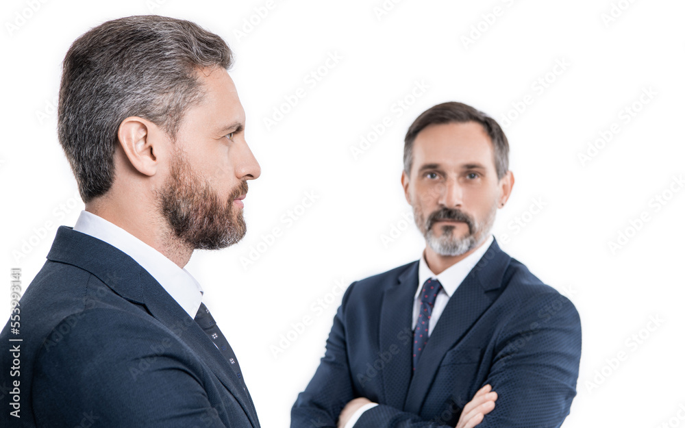 business leadership concept. leadership of business men profile isolated on white background business leadership concept. leadership of business men profile isolated on white background