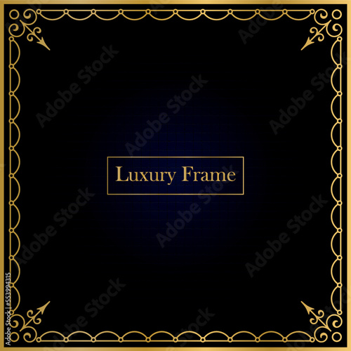 Elegant decorative golden luxury frame design background vector