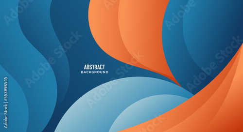 Abstract wavy blue and orange background