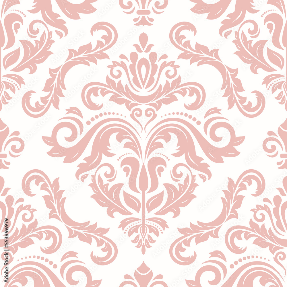 Orient classic pattern. Seamless abstract pink background with vintage elements. Orient background. Ornament for wallpaper and packaging