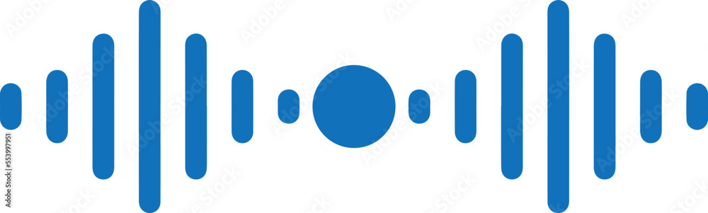 Sound wave icon, soundtrack icon blue vector Sound wave icon, soundtrack icon blue vector