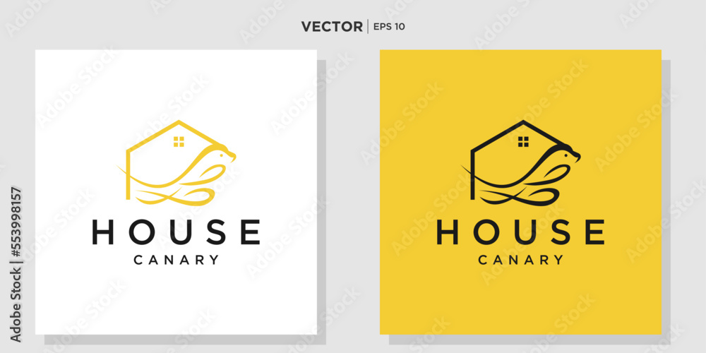 canary logo design logo with house