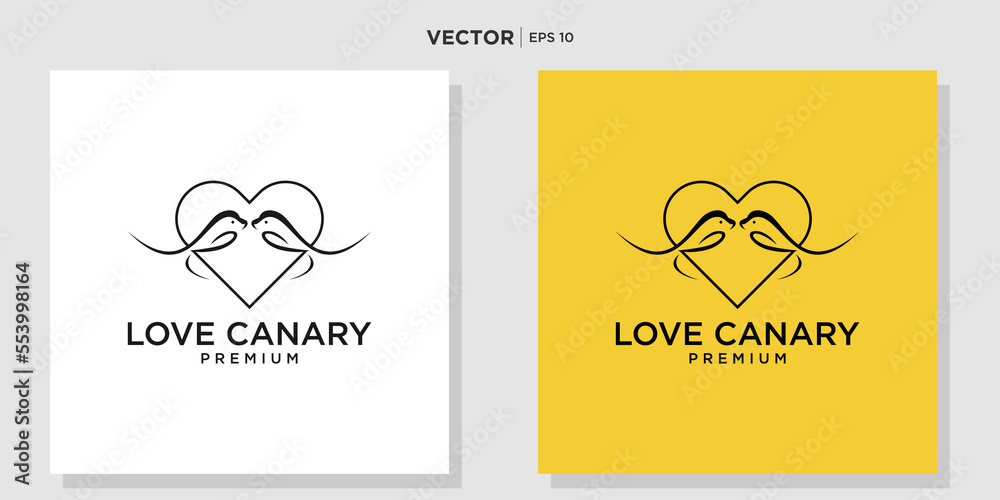 Unique canary logo design logo with love