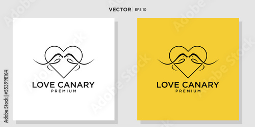 Unique canary logo design logo with love © prasetyo