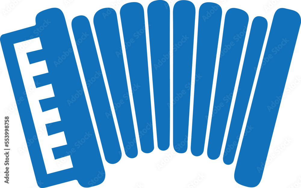 Accordion icon, music keyboard icon blue vector Accordion icon, music keyboard icon blue vector