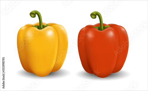 Sweet pepper 2 color - vector illustration