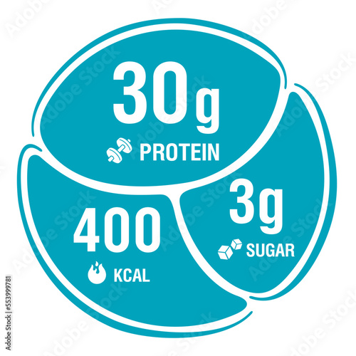 Sticker for protein chocolate bar or energy drink