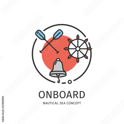 Nautical Sea Thin Line Icon Concept. Vector