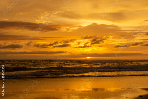 Seascape - sunset on the beach, waves, horizon. Top view. landscape © さとる五条