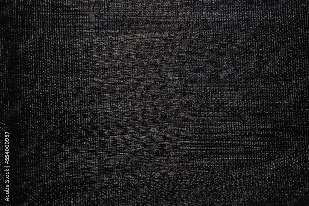 Black abstract paint with a brush And textures of water color oil colour drawing lines on canvas background