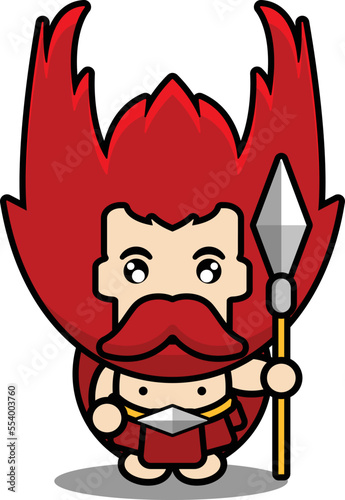 cartoon illustration of cute ares character