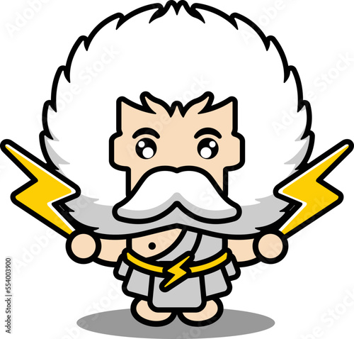 cartoon illustration of cute zeus character