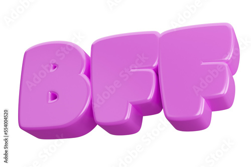 bff 3d word text photo