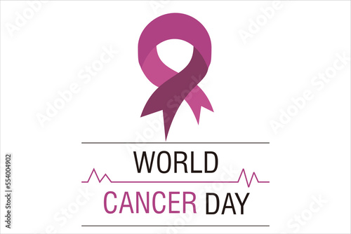 world cancer day design, minimalist wcd logo design, flat design logo element, vector illustration photo