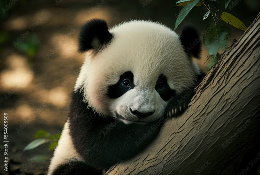 Obraz premium A adorable panda bear. Generative AI