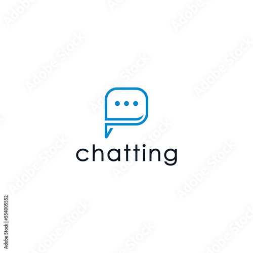 simple chatting logo template in white background © a r s e n 23