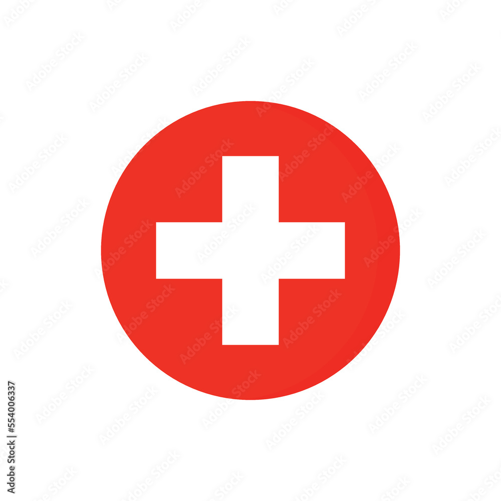 Flat icon flag of Switzerland in circle symbol isolated on white background. Vector illustration. Flat icon flag of Switzerland in circle symbol isolated on white background. Vector illustration.