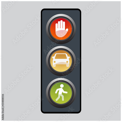 icon set Traffic light with signs