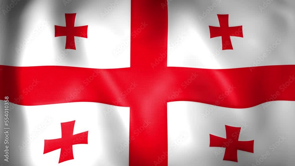 Animation of the Georgia flag. 4K. Georgian flag flying, Republic of Georgia flag render animation Animation of the Georgia flag. 4K. Georgian flag flying, Republic of Georgia flag render animation