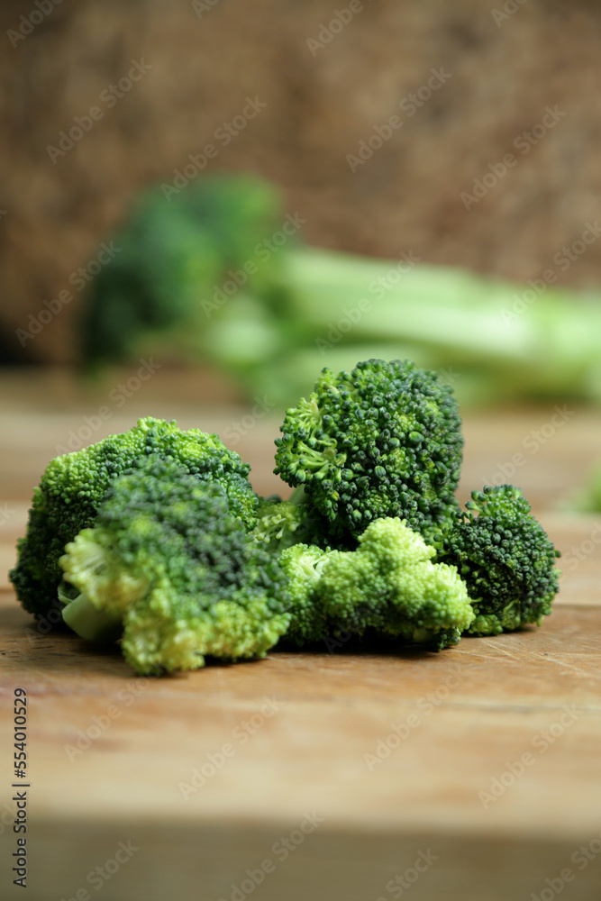 broccoli on a wooden board broccoli on a wooden board