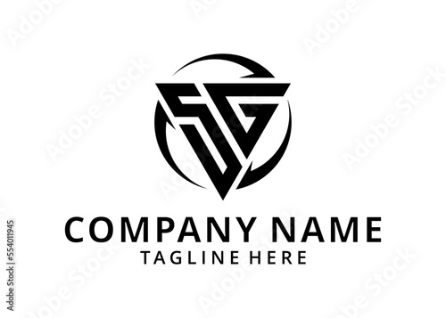 initial GS letter logo design. GS SG Triangle Vector Logo Circle Monogram Super Hero Concept.