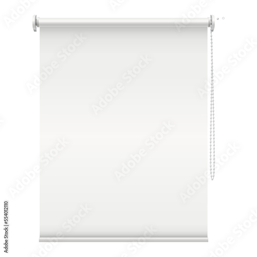 White window blinds horizontal roll curtains shadow for sunlight protection realistic vector