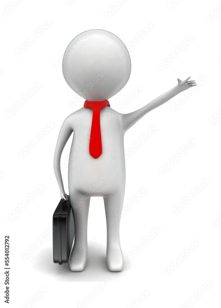 3d business man holding a briefcase and raising hands concept 3d business man holding a briefcase and raising hands concept