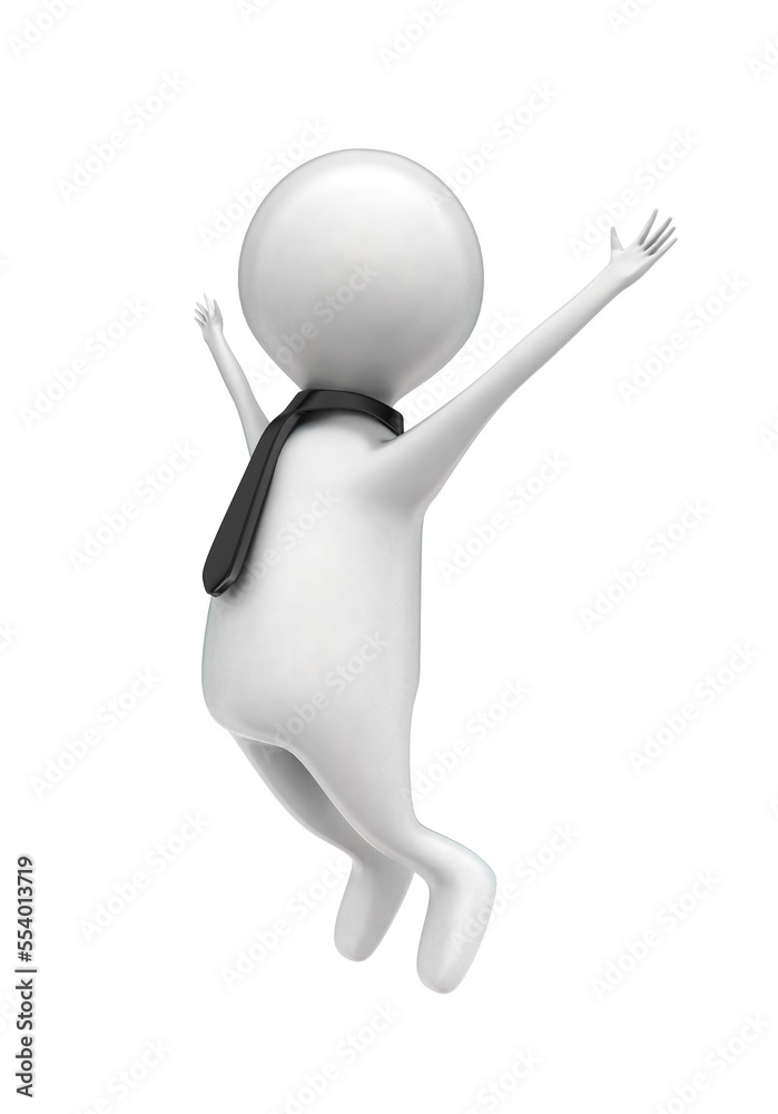 3d man excited concept