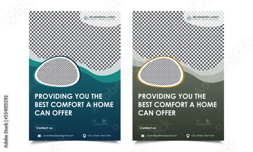 A4 Corporate Business Flyer Design, New trend Flyers set