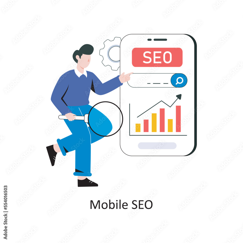 Mobile SEO Flat Style Design Vector illustration. Stock illustration Mobile SEO Flat Style Design Vector illustration. Stock illustration
